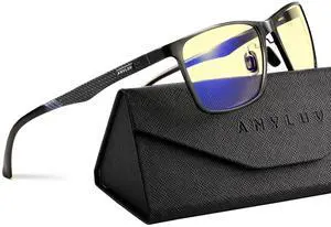 ANYLUV Blue Light Glasses Men/Women, Al-Mg Metal Computer Blue Light Blocking Glasses, Relieve Eyestrain and Eye Protection