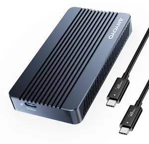ANYOYO 40Gbps M.2 NVMe SSD Enclosure Tool Free Installation Aluminum USB 4 NVMe SSD Enclosure Compatible with Thunderbolt 5/4/3/USB 4/3.2/3.1/3.0/2.0 for M&B+M-Key SSD 2230/2242/2260/2280(TBU405M1)
