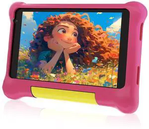 URAO Kids Tablet, Android Tablet for Kids 7 inch Quad-Core with Case, 32GB 128GB TF Card Expandable for Toddler Children, Parental Control, Dual Camera, WiFi,Gift