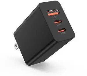 100W USB C Wall Charger 3-Port GaN USB C Charging Block,PD+QC Power Adapter Multiport Brick Type C Plug for iPhone17 16 15 14 13 12 11 Pro Max XSMacBook, XPS, Galaxy S24 and More