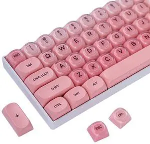Guffercty kred Pink Cute Jelly Liquid Foundation Keycaps,132 PCS Custom PBT Keycaps HOA Profile Sweet Aesthetic for Keyboard (Pink Liquid Foundation)