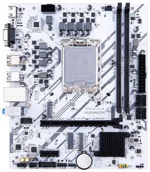 Computer Motherboard, HUANANZHI B760M-VH-B Micro-ATX Gaming PC MotherboardDDR4 64G, SATA3.0 6Gbps, USB3.2 10Gbps, HD-MI2.0, PCIE 4.0 INT LGA 1700 Motherboard for PC Computer Desktop, White