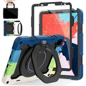 ROISKIN for iPad Air 5th 4th Generation Case (2022 2020) 10.9 inch & iPad Pro 11 Case 4th/3rd/2nd/1st Gen[Screen Protector,15ft Drop Protection] with 360 Stand Hand Strap for Kids Women Man