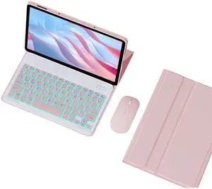GYSDCAZ Keyboard Case for Honor Pad X9 11.5 Inch 2023, Detachable Backlit Wireless Keyboard with Protective Cover,Pink with Mouse