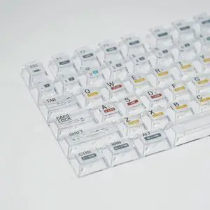 Cute Clear keycaps - White Transparent Shine-Through Keycap Set for 60% 65% 75% 100% Mx Switches, Cherry Profile, Perfect for Backlit Mechanical Gaming