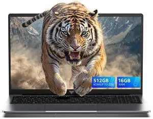 KAIGERR 2025 Laptop, Laptop Computer with Quad-Core Processor(Up to 3.6GHz), 16GB DDR4 512GB SSD, 15.6" IPS 1080P, Metal Shell, USB3.2
