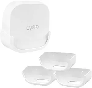 Huafly 3Pcs Screwless Wall Mount Bracket for eero 7 WiFi, VHB Stick On Holder, Strong Adhesive Holder, No Tools No Drilling No Hole-White (eero 7 Mount,3Pcs)