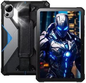 FOSSIBOT DT3 Rugged Tablet,21560mAh 66W Quick Charge 10.4 Inch 2K FHD+ 32GB+256GB Android 15 Waterproof Tablets 64MP+16MP, Octa-Core, Dual SIM 5G/WLAN 6/IP68&IP69K/Face ID/GPS/OTG/Gemin AIBlue