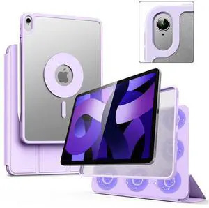 Marasone Case for iPad 10.9 inch Magnetic Case for iPad Air 4/5 Magnetic Case, Detachable Protective Trifold Stand Cover with Pencil Holder, Auto Sleep/Wake (Purple)