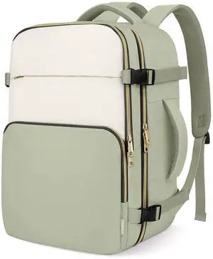 ZOMFELT Travel Backpack for Men, Carry on Backpack, TSA 17.3 inch Laptop Backpack Flight Approved, Personal Item Travel Bag Nurse Bag Casual Daypack for Weekender Business Trip, Green