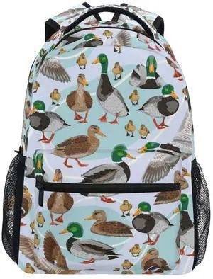 JIPONI Mallard Ducks Pattern Backpack For Girls Boys, Student School Bag Bookbag Travel Laptop Backpack Purse Daypack JIPONI Mallard Ducks Pattern Backpack For Girls Boys, Student School Bag Bookbag Travel Laptop Backpack Purse Daypack