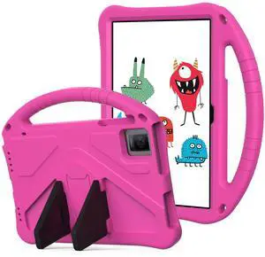 Tading Kids Case for Revvl Tab 5g Tablet Case, Children Friendly EVA Foam Protective Stand Handle Cover for T-Mobile REVVL Tab 5G (2023) 10.36 Inch Tablet - Hot Pink