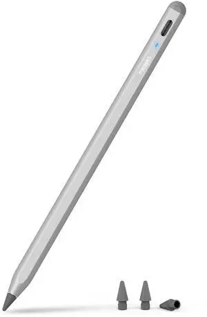 Metapen Pencil A8 for Apple iPad 2018-2025, (2X Faster Charge), Tilt Sensitivity, Pixel Precision, Stylus Pen for iPad 11/10/9/8/7/6th Gen, Pro 12.9/11/13-inch M4, Air 3/4/5/M2/M3, Mini 5/6th, Grey