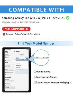 Keyboard Case for Samsung Galaxy Tab A9 Plus/A9 11 2023, Samsung A9 Plus Tablet Case with Pen Slot 7 Color Backlit Detachable Keyboard with Mouse (SM-X210/X216/X218) (Black-C)