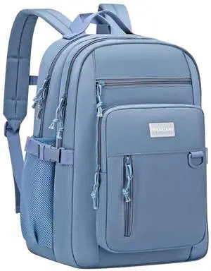 PRAGARI Kids Backpack for School Cute Aesthetic Blue Backpack Girls Student Bookbag Women Travel Lightweight Book Bag