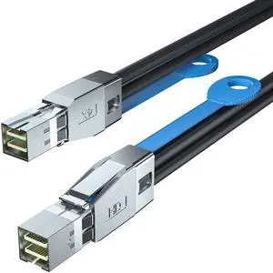 12G Mini SAS HD SFF-8644 to SFF-8644 Cable for NVMe Enclosure/Storage Array, SAN & JBOD Compatibility, 100-Ohm, 2-m(6.6ft)