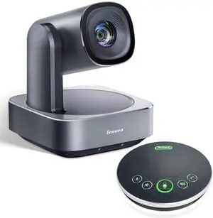 Tenveo PTZ Camera VL20H+M3B Speaker Bundle 20X Optical Zoom FHD 1080P 60FPS USB3.0/HDMI PTZ Camera and MagiCall Bluetooth Wireless Conference Speakerphone for Conference Church Services
