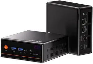 PELADN WO4 Mini Gaming PC - AMD Ryzen 5 5600H(Upgraded 5700U) Mini Computers 16GB Dual Channel RAM 512GB PCIe3.0 SSD, Mini Desktop Computer with Dual NIC LAN 2.5Gbe, WiFi6, BT5.2, Type-C