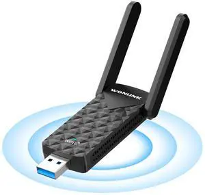 WONLINK AX1800 USB WiFi 6 Adapter NA1602,Dual Band WiFi Adapter for Desktop pc with 2 Antennas, WPA3MU-MIMO2.4GHz/5GHz USB 3.0 WiFi Dongle Compatible with Windows 10/11