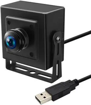 Hotpet 5MP USB Camera with 180 Degree Fisheye Lens 1080P 30FPS Webcam Aptina MI5100 Wide Angle Security Camera with Aluminum Case Mini Industrial Webcamera for Machine Vision Robotics