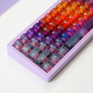 Sumgsn Gradient Clear Keycaps AI 3D Transfer Cherry Profile Transparent Keycap Set Fit for 60% 65% 75% Mechanical Keyboard Cherry Mx Switches