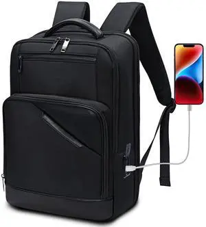 KINGSLONG Backpack Bookbag Daypack Business: Carry Back Pack Bag fit For 15.6 inch Laptop Computer for School College Travel Work Men Women Water Resistant Lightweight Black3