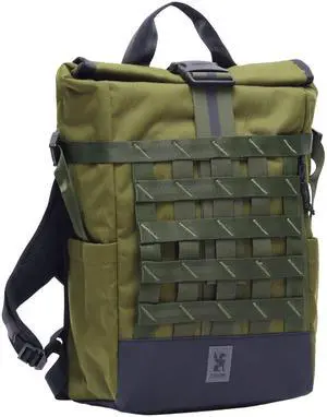 Chrome Industries Barrage 18L Moss X Roll-Top Backpack  Water Resistant Bag for Work, School, Travel  Features Cargo Net & Laptop Pocket