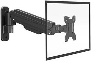 Suptek Single Monitor Wall Mount,Full Motion Adjustable Gas Spring Wall Monitor Arm Mount for 1 Screen up to 32 inch,17.6 lbs,VESA 75x75/100x100mm