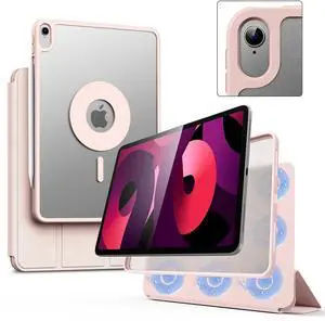 Marasone Case for iPad 10.9 inch Magnetic case for iPad Air 4/5 Magnetic Case, Detachable Protective Trifold Stand Cover with Pencil Holder, Auto Sleep/Wake (Pink)