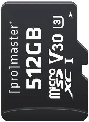 ProMaster Micro SDXC 512GB Advanced UHS-I V30 Memory Card, Model 87858