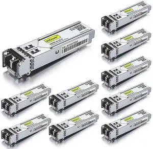 10Gtek 1000BASE-SX Gigabit SFP LC Multi-Mode Transceiver, Mini-GBIC Module for Cisco GLC-SX-MMD/GLC-SX-MM/SFP-GE-S, Meraki, Fortinet, Ubiquiti UniFi UF-MM-1G, TP-Link, 850nm, DDM, 550m, Pack of 10