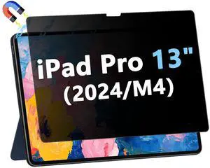 Phimoos Magnetic Privacy Screen Protector for iPad Pro 13 inch 2024 (M4), Anti-Glare & Blue Light Filter, Removable Privacy Film for iPad Pro 13 M4, Easy Magnetic Attachment