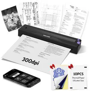Portable Printers Wireless for Travel,Inkless Thermal Bluetooth Mini Printer Compatible with Android,iOS&Laptop,Support 8.5" X 11" US Letter&A4,Portable Small Mobile Travel Printer for Home (T11)
