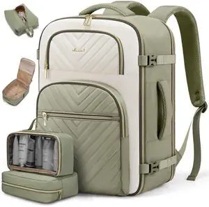 LOVEVOOK Travel Backpack Carry on Flight Approved 50L,Waterproof TSA Travel Essentials Personal Item Backpack for Women Men,Large Carry on Luggage Suitcase Travel Bag for Airplane with 3 Packing Cubes