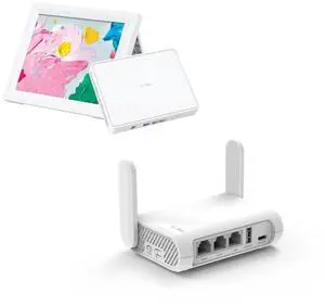 GL.iNet GL-B3000 (Marble) Wireless WiFi 6 Router with Wall-Mountable Photo Frame & GL-SFT1200 (Opal) Secure Travel WiFi Router  AC1200 Dual Band Gigabit Ethernet Wireless Internet