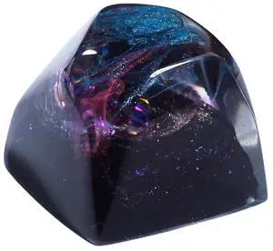 Purple Nebula Pentagon Galaxy Artisan Keycap R1 SA Profile Custom Keycaps 1U ESC Handmade Gaming Resin Key Cap Cherry MX Switch Compatible Mechanical Keyboard Space Lover Gift
