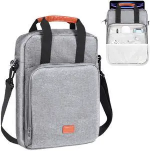 DTTO 12.9-13 Inch Tablet Sleeve Bag with Shoulder Strap, Double Handle Case Fits iPad Air 13-inch M3 M2 / iPad Pro 13-inch M4, iPad Pro 12.9-inch M2&M1 (2022-2018), Galaxy Tab S8+/S9+ 12.4", Gray