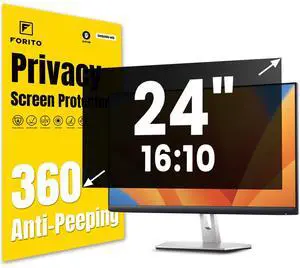 F FORITO 24 Inch 16:10 360°Privacy Screen Protector for Computer Monitor, Removable Eye Protection Anti Blue Light Anti Glare Computer Screen Privacy Shield for 24" Widescreen Monitors