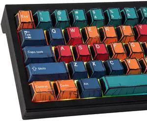 Tsungup PBT Keycaps 60 Percent, 78 Keys Cherry Profile Key caps Manga Palette Custom Keycaps Dye Sub Keycap Set Cool Key caps for 61/64/66/68 Cherry MX Switches Mechanical Keyboard