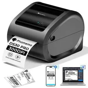 Phomemo Ethernet Thermal Label Printer 4x6, Bluetooth Shipping label printer for Small Business, Home, Office, 300DPI Wireless Thermal Printers Support Ethernet/Bluetooth/USB, Amazon, Ebay, Etsy, USPS