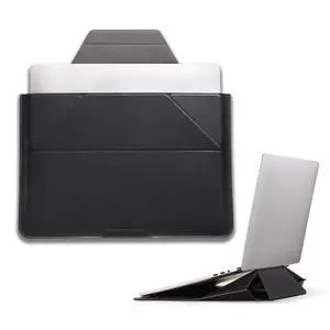 MOFT Laptop Carry Sleeve, 2-in-1 Laptop Bag & Stand for 15" MacBook Air & Dell/HP/Lenovo/Asus, Stylish Slim Computer Sleeve Bag with Expandable Storage for Computer Accessories, Night Black