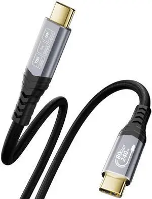 CABLAPTOP 16K USB c Monitor for Thunderbolt 5 Cable,80Gbps Data,16K Dual 8K Video,240W,for USB 5,Thunderbolt 4, MacBook Hub,Dock,eGPU,Laptops,Display SSD usbc to usbc Monitor Cable 3.3FT/1m