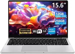 2025 Gaming Laptop,15.6 inch Traditional Laptops N4000, Laptop with 12 GB RAM, 256 GB SSD,Slim Light Netbook WiFi5 Mini-HDMI 180 Angle Opening BT5.0, Thin and Light Laptop For Student Business Work