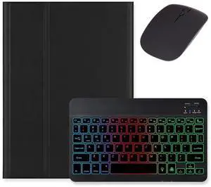 kaidisen Backlit Keyboard for iPad mini 5th Generation / 7.9" Mini 4 Mini 5 Case with Mouse and Detachable RGB Colorful Backlight Color Keyboard Case,Black+Black