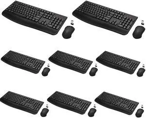 Wireless Keyboard and Mouse Combo, Full-Sized 2.4GHz Wireless Keyboard with Comfortable Palm Rest and Optical Mouse for Windows, Mac OS PC/Desktops/Computer/Laptops (8 Pack)
