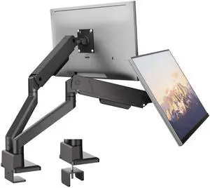 monTEK Dual Monitor Mount Monitor Arms for 2 Monitors for 17 to 35 Inch Curved Screen Holds 35 Lbs Adjustable Heavy Duty Monitor Desk Mount Cable Management, VESA 75/100mm,MA1007BK-D
