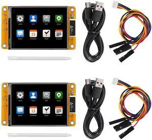 AOICRIE 2pcs 2.8" inch ESP32 Display ESP32 Development Board ESP32-2432S028R WiFi Bluetooth Resistive Touch Screen ILI9341 Driver 240X320 Smart Display TFT LCD Module