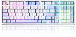 LEOBOG HI98 Mechanical Keyboard, Wired Creamy Gaming Keyboard with Ergonomic Gasket Structure, Hot-Swap Custom RGB Keyboards for Win/Mac/Android/Gamer - Purple, Star Vector Switch