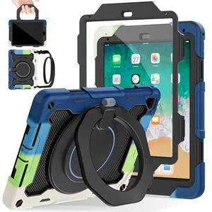 ROISKIN iPad 6th 5th Generation Case 9.7 Inch, Pro 9.7, Air 2 with 360 Kickstand Hand Strap [Screen Protector, 15ft Drop Protection]Heavy Duty Air 2 /Pro 9.7 / iPad 6th 5th Gen Case for Kids Women Men