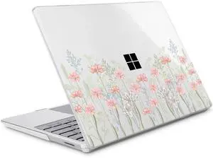 Lepeoac Case for 13.5" Microsoft Surface Laptop 5/4/3 with Metal Palm Rest ONLY 2019-2022 Release Models:1868/1951, Plastic Hard Shell Case with Keyboard Cover & Screen Protector, Floral C322